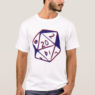 RPG D20 Dobbelsteen op T-shirt