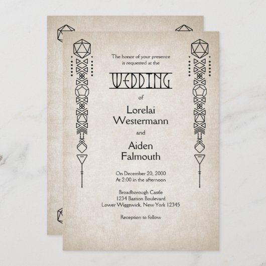 RPG D20 Elke kleur Gamer bruiloft Kaart (Voorkant / Achterkant)