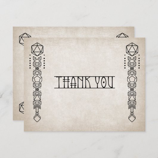 RPG D20 Gamer Bruiloft Bedankkaart (Voorkant / Achterkant)