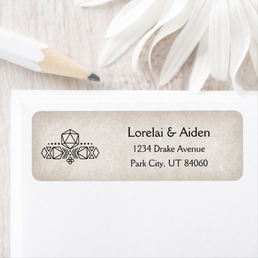 RPG D20 Gamer Bruiloft Etiket (Insitu)