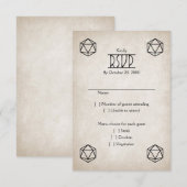 RPG D20 Gamer Bruiloft RSVP Kaartje (Voorkant / Achterkant)
