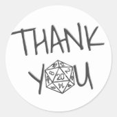 RPG Dice | Classic Fantasy PnP tafelblad Dank u Ronde Sticker (Voorkant)