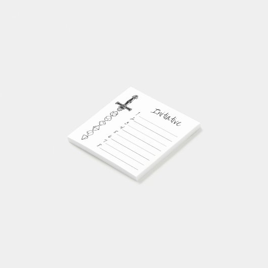 RPG Dice | Classic Tabletop DM Initiative Tracker Post-it® Notes (Schuin)