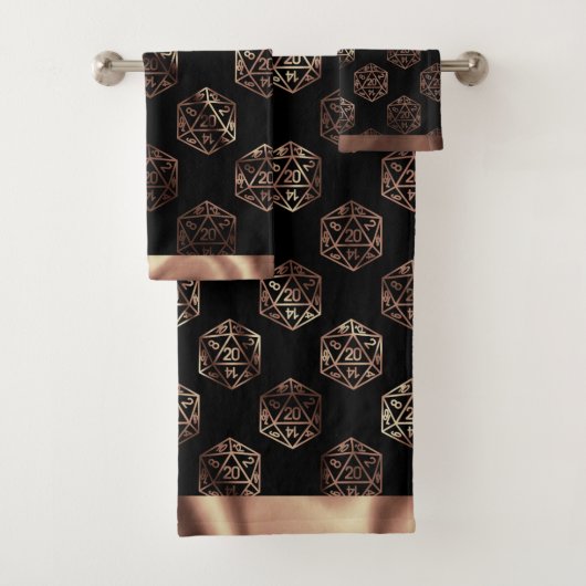 RPG Dice | Copper Fantasy Retro Tabletop PnP Gamer Bad Handdoek (Insitu)