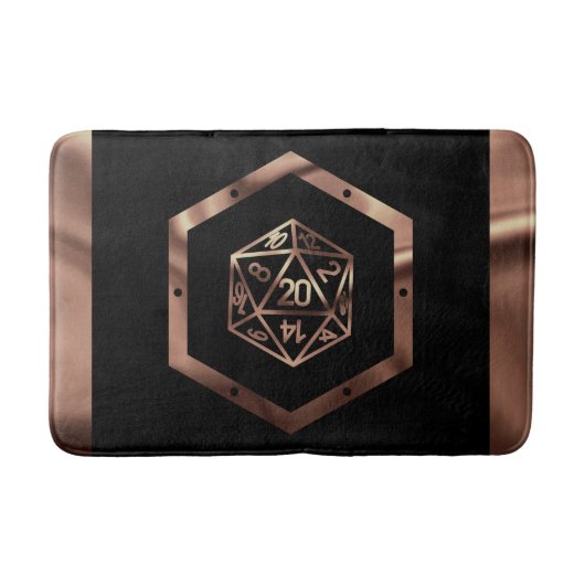 RPG Dice | Copper Fantasy Retro Tabletop PnP Gamer Badmat (Voorkant)