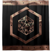 RPG Dice | Copper Fantasy Retro Tabletop PnP Gamer Douchegordijn (Voorkant)