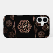 RPG Dice | Copper Fantasy Retro Tabletop PnP Gamer iPhone 16 Hoesje (Achterkant horizontaal)