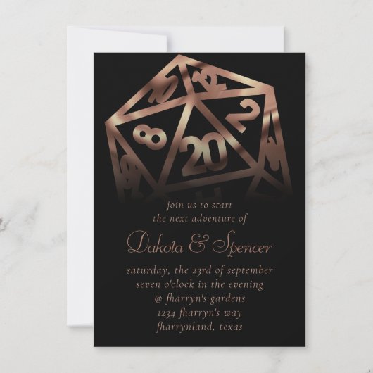 RPG Dice | Copper Fantasy Retro Tabletop PnP Gamer Kaart (Voorkant)