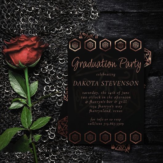 RPG Dice | Copper Fantasy Retro Tabletop PnP Gamer Kaart