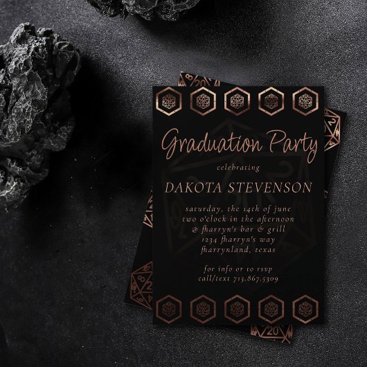 RPG Dice | Copper Fantasy Retro Tabletop PnP Gamer Kaart