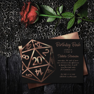 RPG Dice   Copper Fantasy Retro Tabletop PnP Gamer Kaart