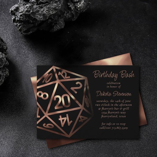 RPG Dice | Copper Fantasy Retro Tabletop PnP Gamer Kaart