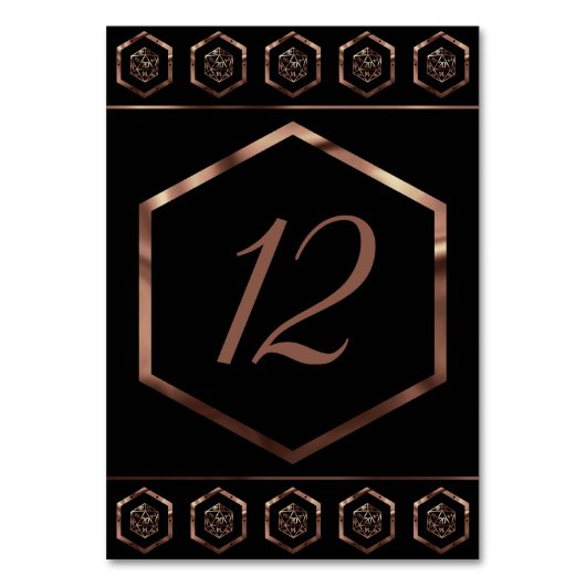 RPG Dice | Copper Fantasy Retro Tabletop PnP Gamer Kaart (Voorkant)