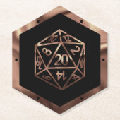 RPG Dice | Copper Fantasy Retro Tabletop PnP Gamer Kartonnen Onderzetters (Voorkant)
