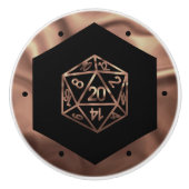 RPG Dice | Copper Fantasy Retro Tabletop PnP Gamer Keramische Knop (Voorkant)