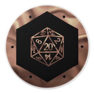 RPG Dice   Copper Fantasy Retro Tabletop PnP Gamer Keramische Knop