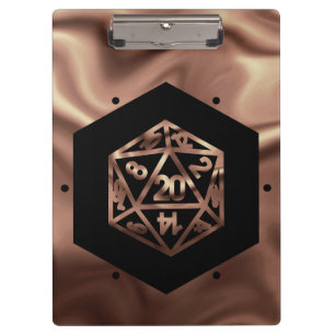 RPG Dice   Copper Fantasy Retro Tabletop PnP Gamer Klembord