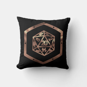 RPG Dice   Copper Fantasy Retro Tabletop PnP Gamer Kussen