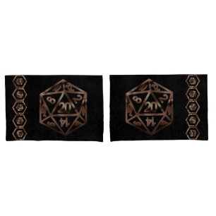 RPG Dice   Copper Fantasy Retro Tabletop PnP Gamer Kussensloop