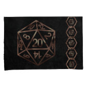 RPG Dice | Copper Fantasy Retro Tabletop PnP Gamer Kussensloop (Voorkant-Rechts)