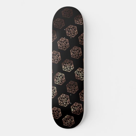 RPG Dice | Copper Fantasy Retro Tabletop PnP Gamer Persoonlijk Skateboard (Voorkant)