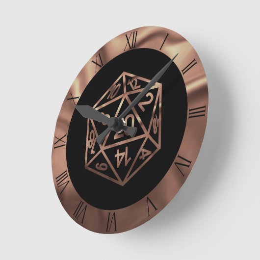RPG Dice | Copper Fantasy Retro Tabletop PnP Gamer Ronde Klok (Hoek)