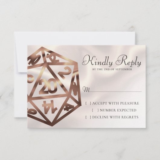RPG Dice | Copper Fantasy Retro Tabletop PnP Gamer RSVP Kaartje (Voorkant)