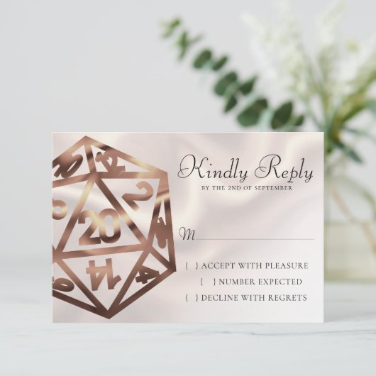 RPG Dice | Copper Fantasy Retro Tabletop PnP Gamer RSVP Kaartje (Staand voorkant)