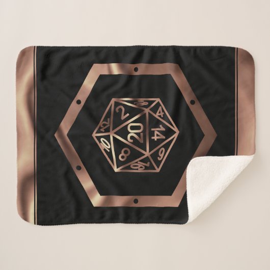 RPG Dice | Copper Fantasy Retro Tabletop PnP Gamer Sherpa Deken (Voorkant (horizontaal))