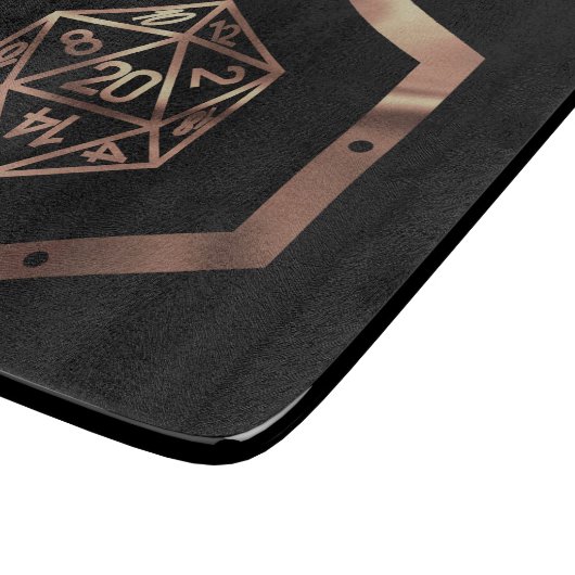 RPG Dice | Copper Fantasy Retro Tabletop PnP Gamer Snijplank (Hoek)