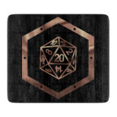 RPG Dice | Copper Fantasy Retro Tabletop PnP Gamer Snijplank (Voorkant)