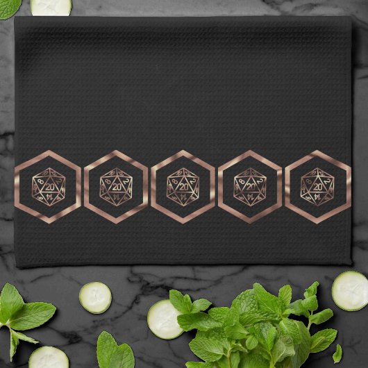 RPG Dice | Copper Fantasy Retro Tabletop PnP Gamer Theedoek