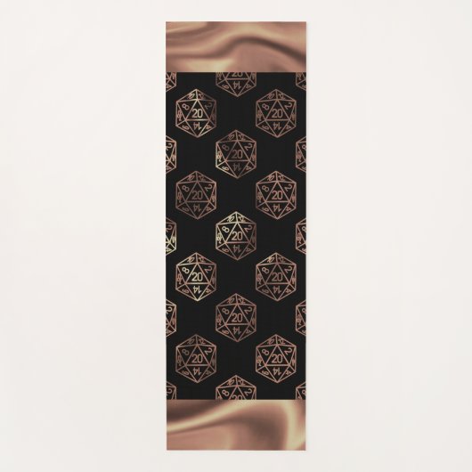 RPG Dice | Copper Fantasy Retro Tabletop PnP Gamer Yogamat (Voorkant)