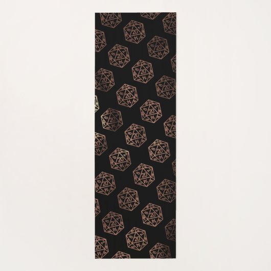 RPG Dice | Copper Fantasy Retro Tabletop PnP Gamer Yogamat (Achterkant)