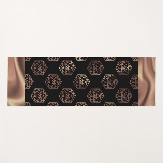 RPG Dice | Copper Fantasy Retro Tabletop PnP Gamer Yogamat (Voorkant (horizontaal))