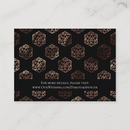 RPG Dice | Copper Fantasy Tabletop Gamer - Gegeven Informatiekaartje (Achterkant)