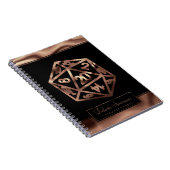 RPG Dice | Copper Fantasy Tabletop Gamer-personage Notitieboek (Rechterzijde)