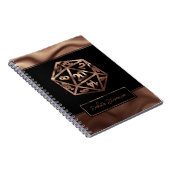 RPG Dice | Copper Fantasy Tabletop Gamer-personage Notitieboek (Rechterzijde)
