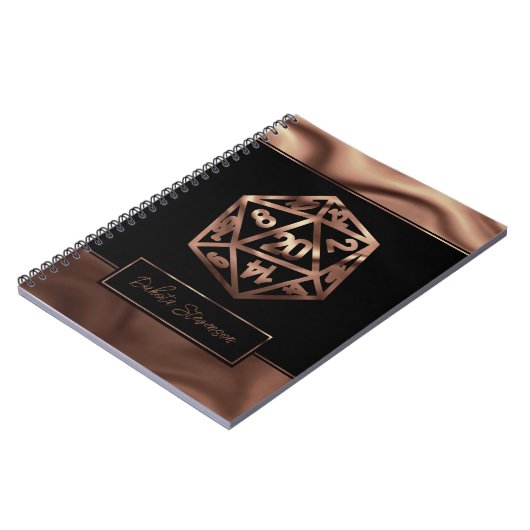 RPG Dice | Copper Fantasy Tabletop Gamer-personage Notitieboek (Linkerzijde)