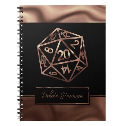 RPG Dice | Copper Fantasy Tabletop Gamer-personage Notitieboek (Voorkant)