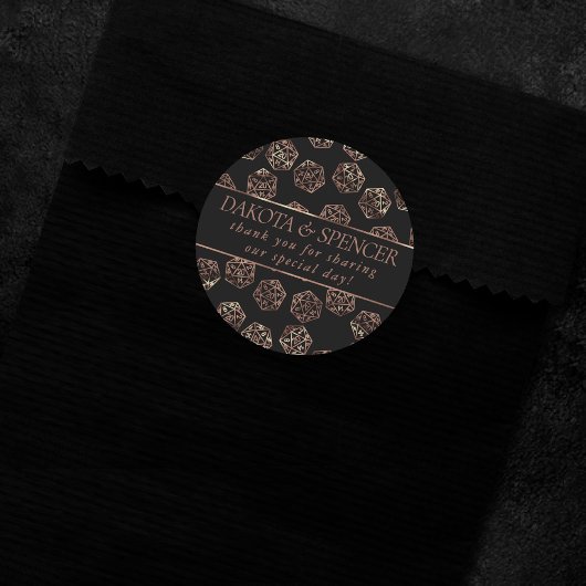 RPG Dice | Copper Fantasy Tafelblad Gamer Bedankt Ronde Sticker