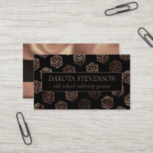 RPG Dice   Copper Fantasy Tafelblad Gamer Branding Visitekaartje