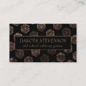 RPG Dice | Copper Fantasy Tafelblad Gamer Branding Visitekaartje (Voorkant)