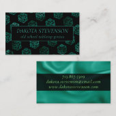 RPG Dice | Emerald Fantasy Tafelblad Gamer Brandin Visitekaartje (Voorkant / Achterkant)