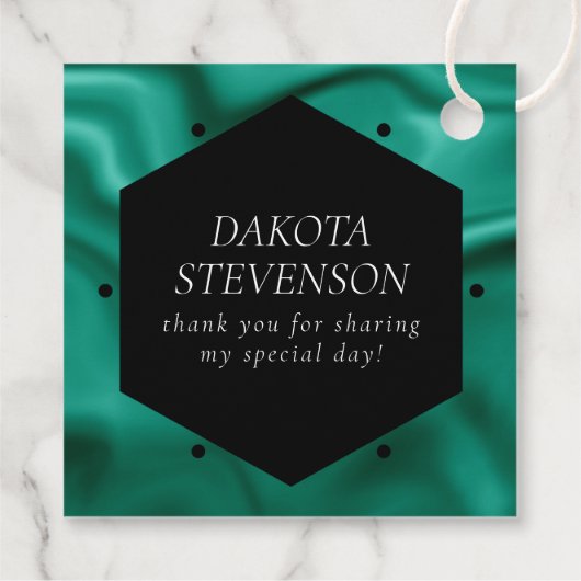 RPG Dice | Emerald Fantasy Tafelblad Gamer Custom Bedankjes Labels (Achterkant)