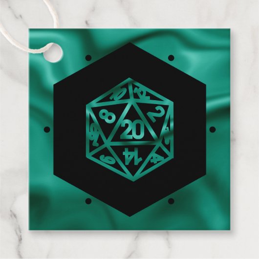 RPG Dice | Emerald Fantasy Tafelblad Gamer Custom Bedankjes Labels (Voorkant)