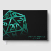 RPG Dice | Emerald Fantasy Tafelblad Gamer Custom Gastenboek (Voorkant)