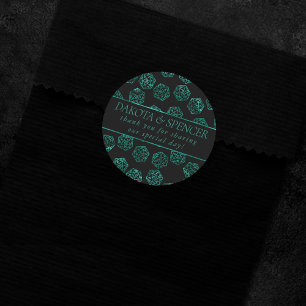 RPG Dice   Emerald Fantasy Tafelblad Gamer Custom Ronde Sticker