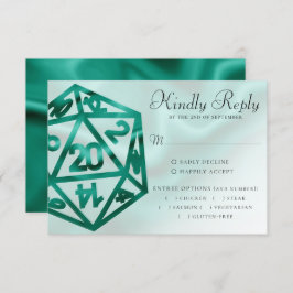 RPG Dice | Emerald Fantasy tafelblad gamer Entree RSVP Kaartje