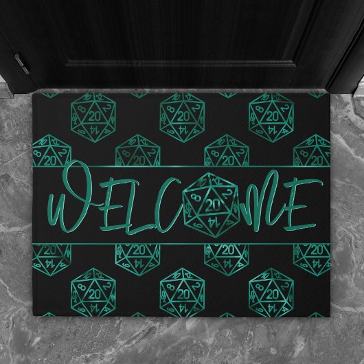 RPG Dice | Emerald Fantasy Tafelblad Gamer Welkom Deurmat